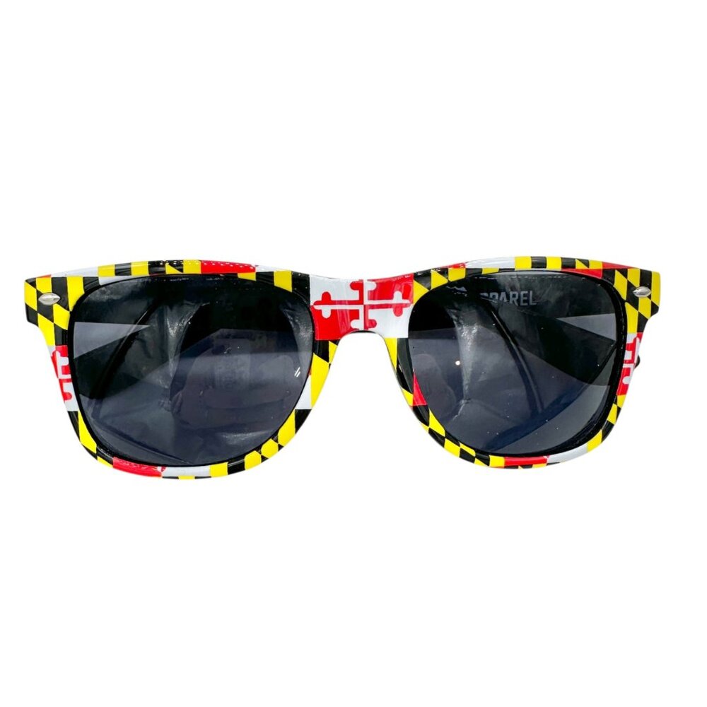 Maryland Flag Print Sunglasses Classic Mid-Century Look Frame Route One Apparel